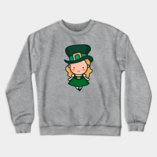Kawaii Cute Irish Leprechaun Girl Cartoon Crewneck Sweatshirt